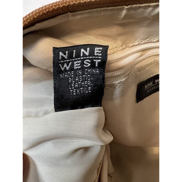 Nine West Shoulder Bag Beige/Brown Patchwork Bag Y2K - Picture 9 of 10